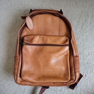 Leather Backback with separate Laptop Conparent